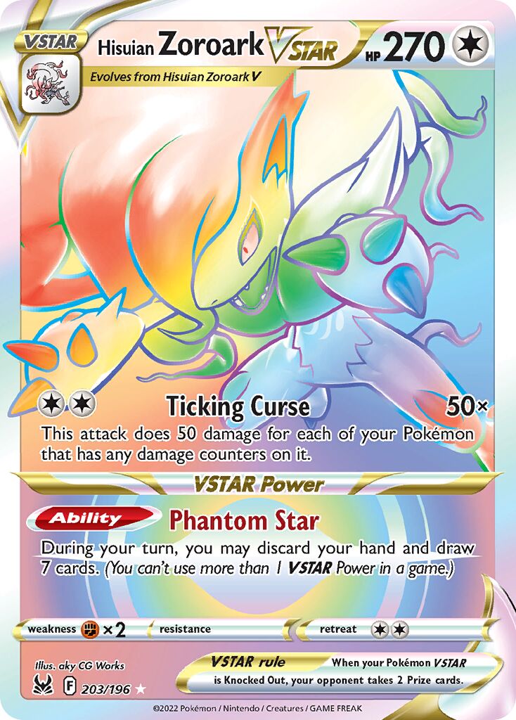 Hisuian Zoroark VSTAR 203/247 — Lost Origin (English Pokémon TCG card)