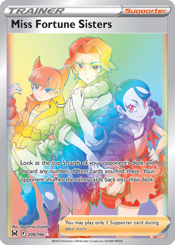 Miss Fortune Sisters 209/247 — Lost Origin (English Pokémon TCG card)