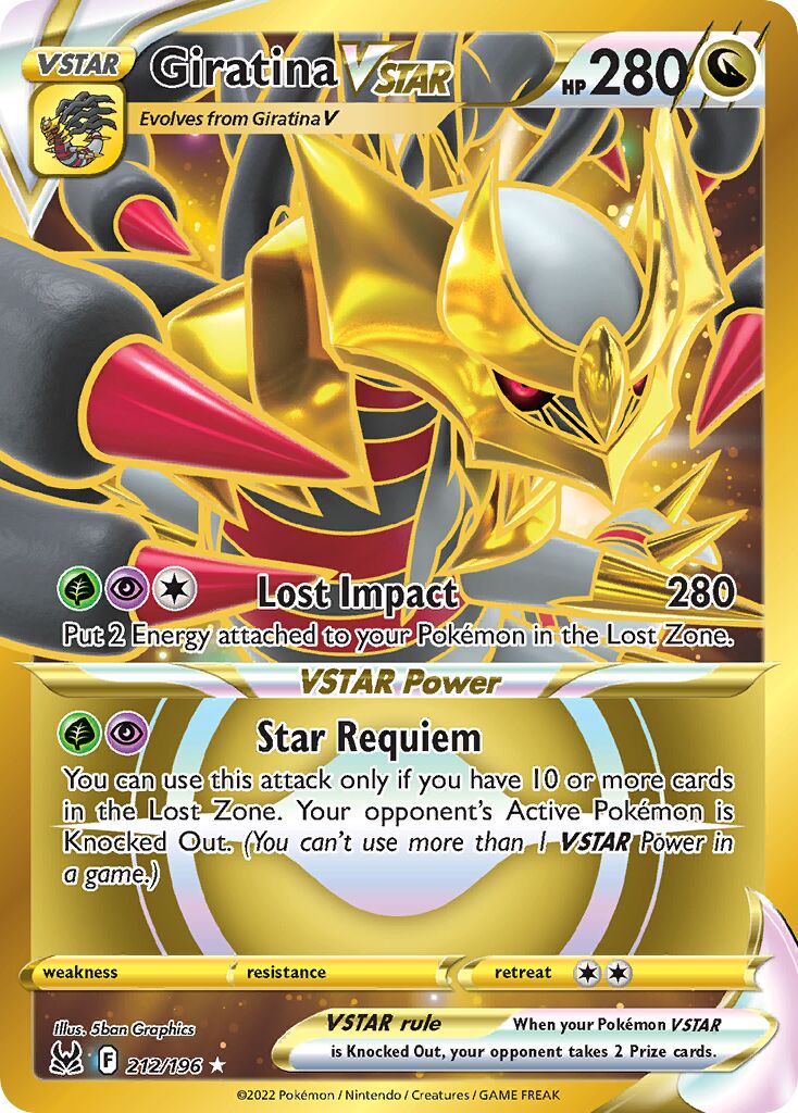 Giratina VSTAR 212/247 — Lost Origin (English Pokémon TCG card)