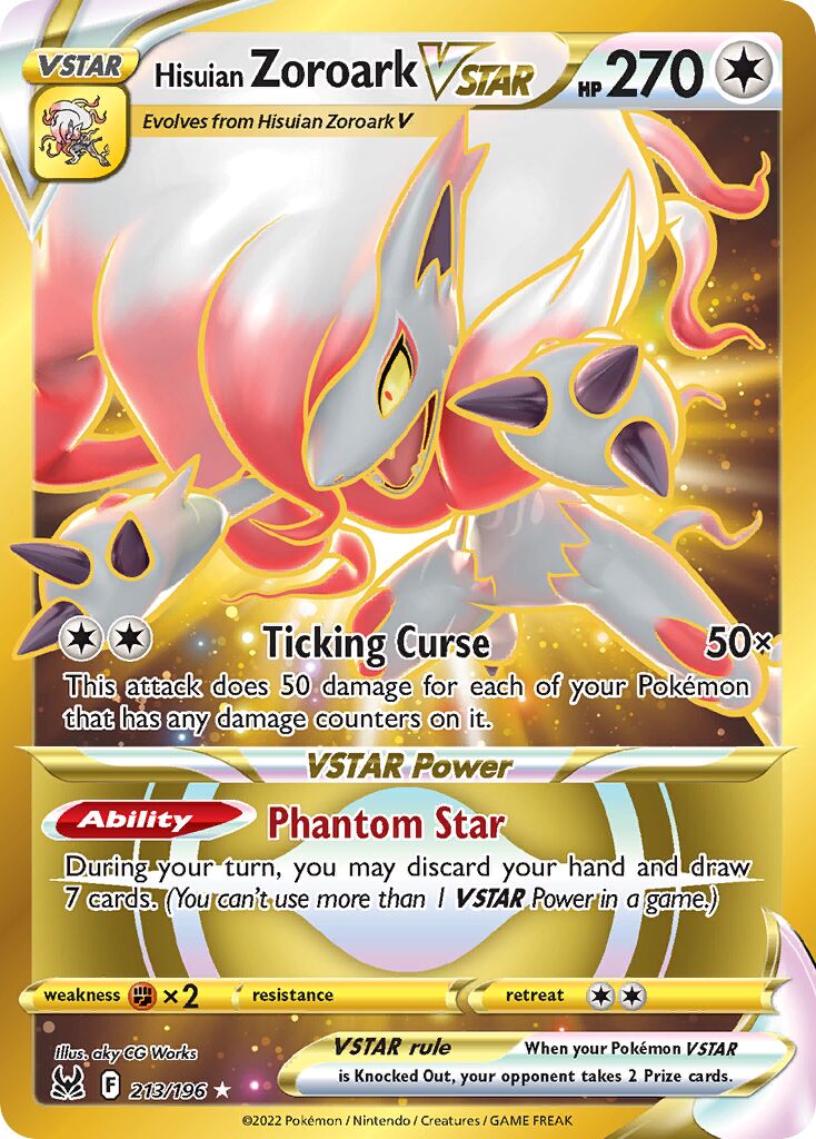 Hisuian Zoroark VSTAR 213/247 — Lost Origin (English Pokémon TCG card)