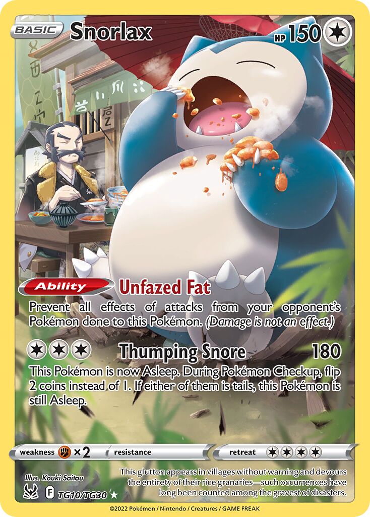Snorlax 010/30 — Lost Origin (Trainer Gallery) (English Pokémon TCG card)