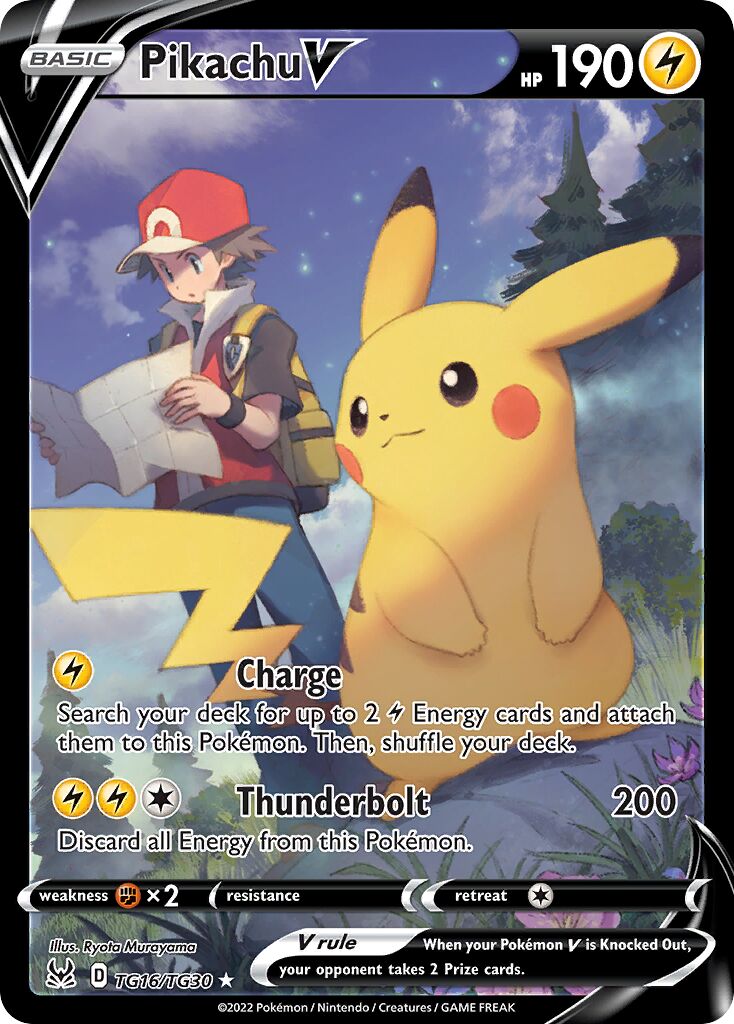 Pikachu V 016/30 — Lost Origin (Trainer Gallery) (English Pokémon TCG card)