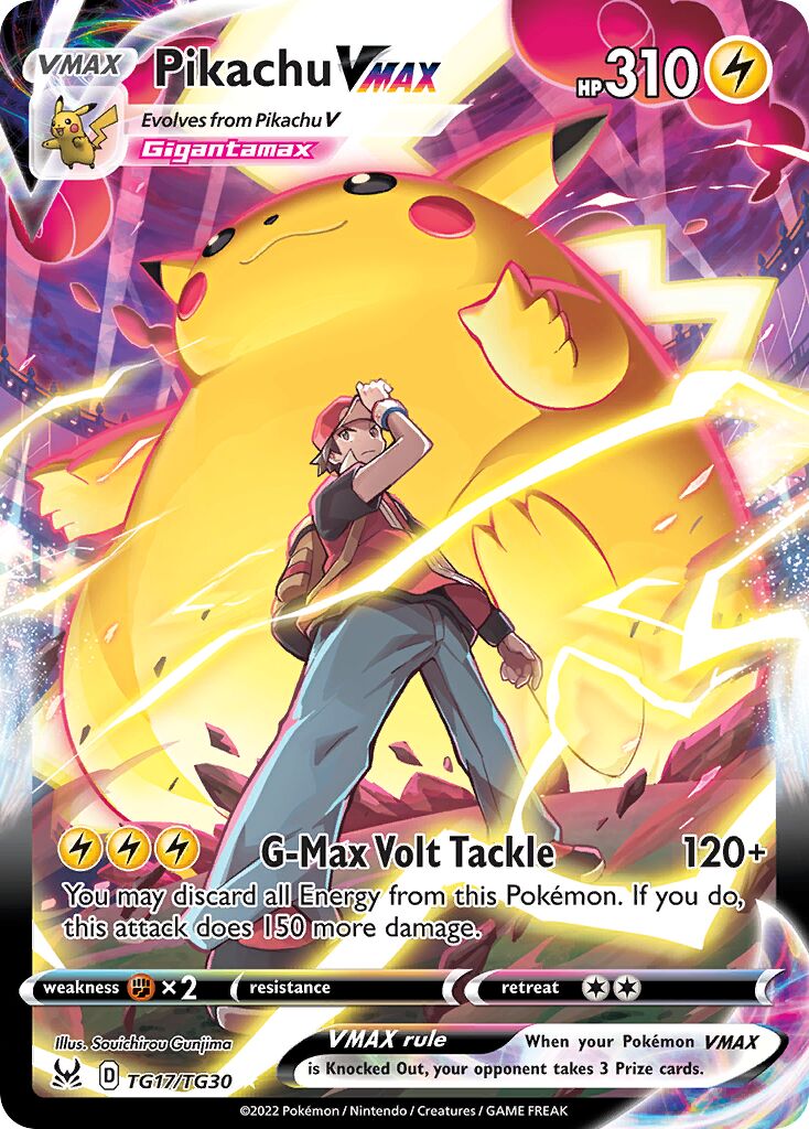 Pikachu VMAX 017/30 — Lost Origin (Trainer Gallery) (English Pokémon TCG card)