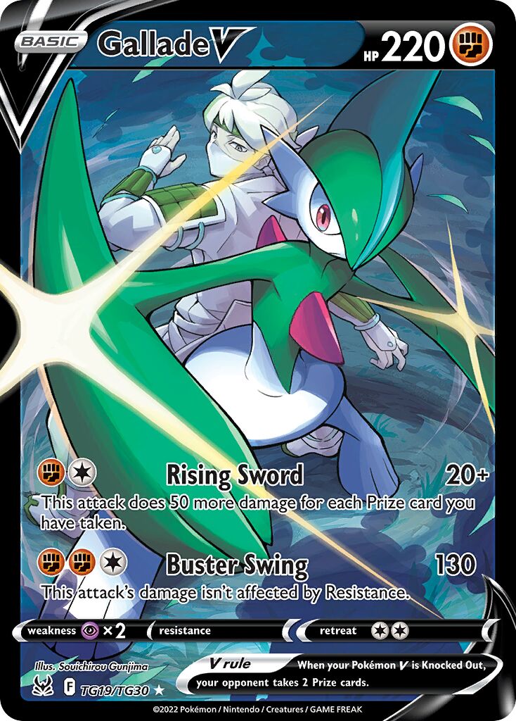 Gallade V 019/30 — Lost Origin (Trainer Gallery) (English Pokémon TCG card)