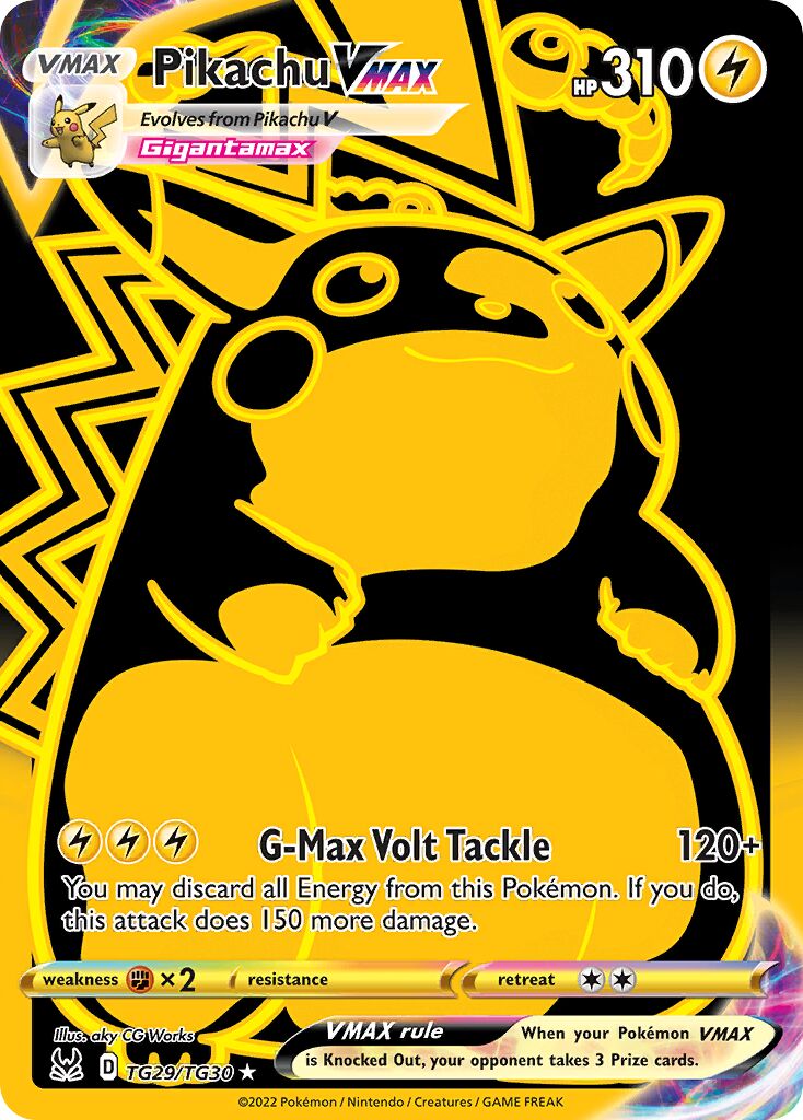 Pikachu VMAX 029/30 — Lost Origin (Trainer Gallery) (English Pokémon TCG card)
