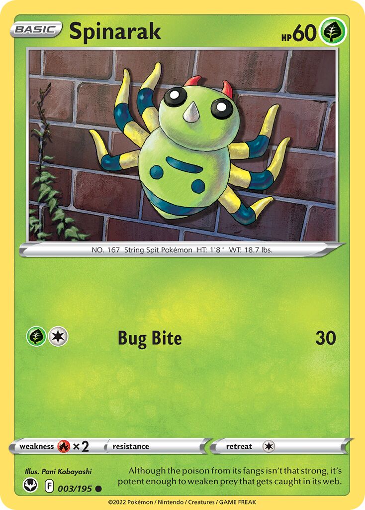 Spinarak 003/245 — Silver Tempest (English Pokémon TCG card)