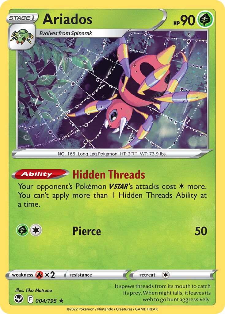 Ariados 004/245 — Silver Tempest (English Pokémon TCG card)