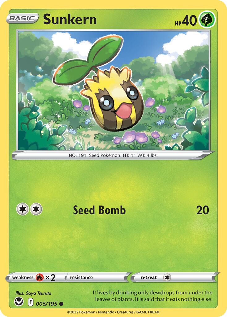 Sunkern 005/245 — Silver Tempest (English Pokémon TCG card)