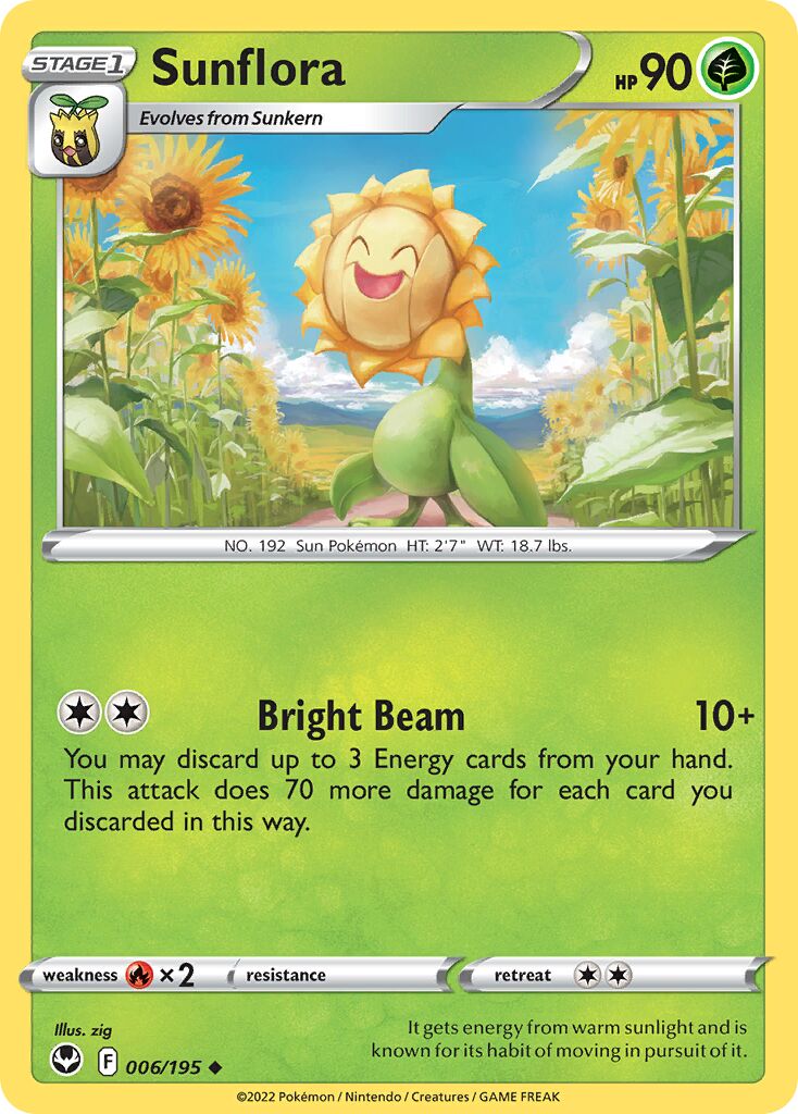 Sunflora 006/245 — Silver Tempest (English Pokémon TCG card)