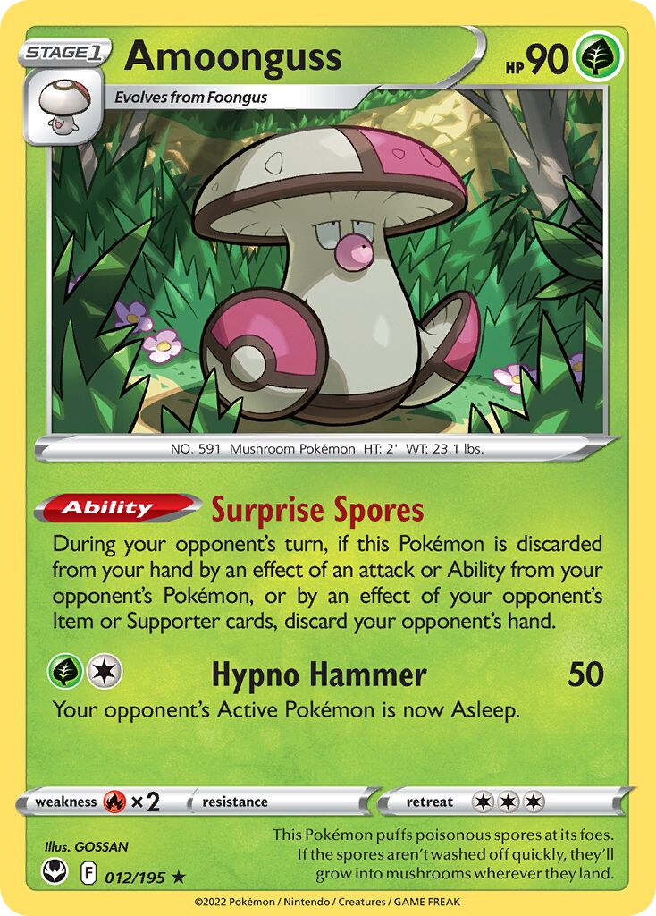 Amoonguss 012/245 — Silver Tempest (English Pokémon TCG card)