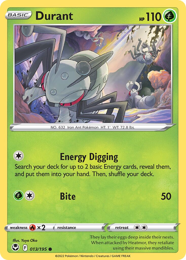 Durant 013/245 — Silver Tempest (English Pokémon TCG card)