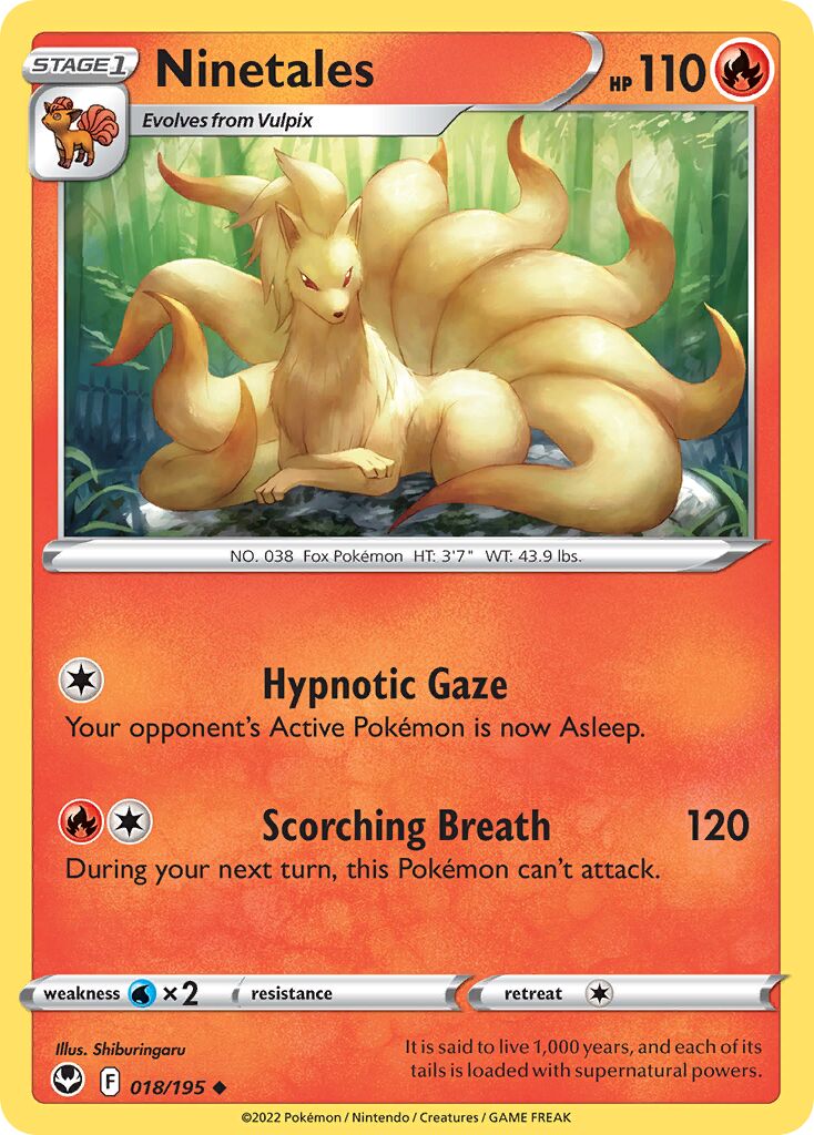 Ninetales 018/245 — Silver Tempest (English Pokémon TCG card)