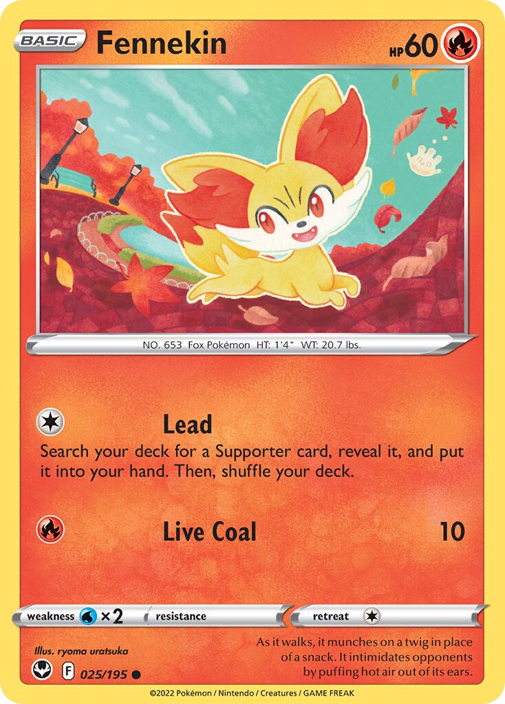 Fennekin 025/245 — Silver Tempest (English Pokémon TCG card)