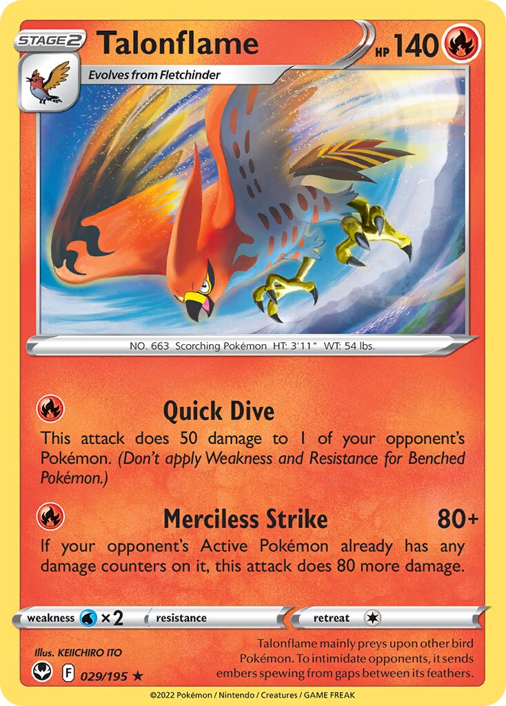 Talonflame 029/245 — Silver Tempest (English Pokémon TCG card)