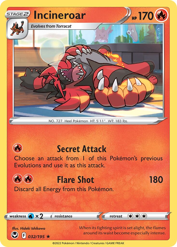 Incineroar 032/245 — Silver Tempest (English Pokémon TCG card)