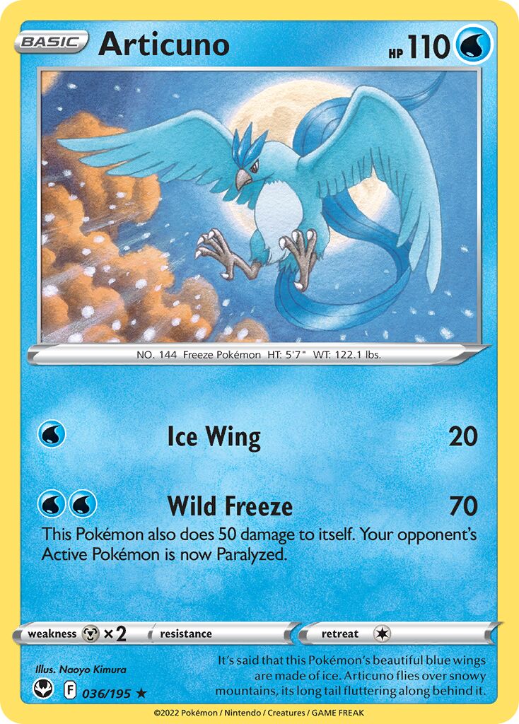 Articuno 036/245 — Silver Tempest (English Pokémon TCG card)