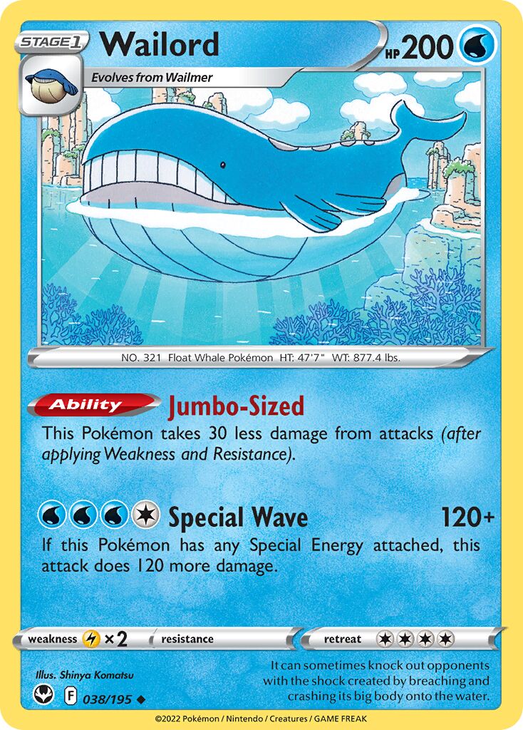 Wailord 038/245 — Silver Tempest (English Pokémon TCG card)