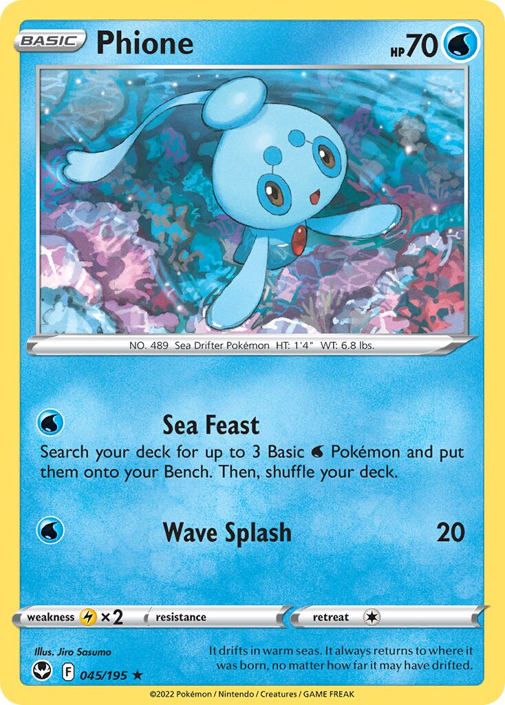 Phione 045/245 — Silver Tempest (English Pokémon TCG card)