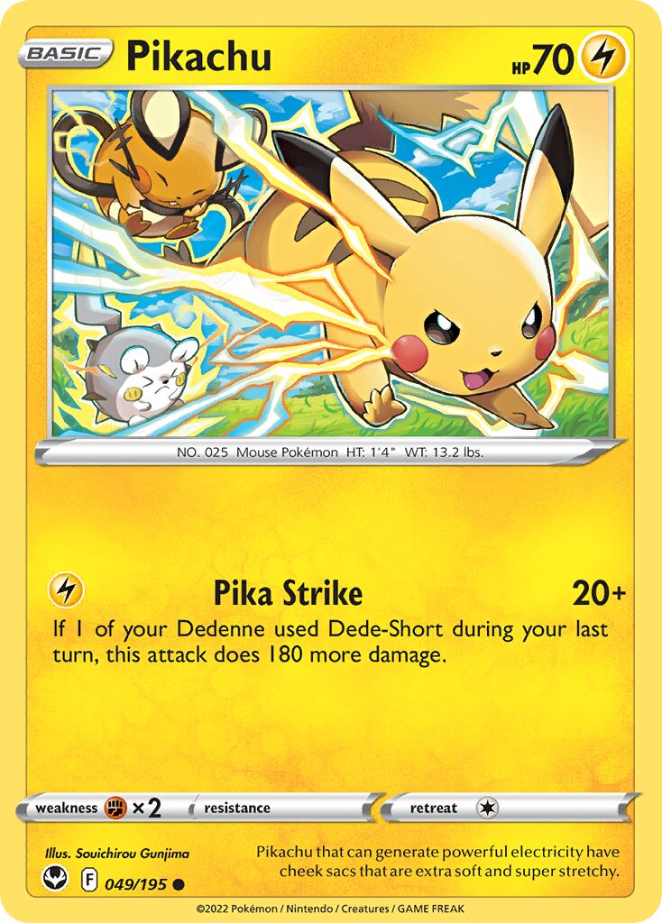 Pikachu 049/245 — Silver Tempest (English Pokémon TCG card)