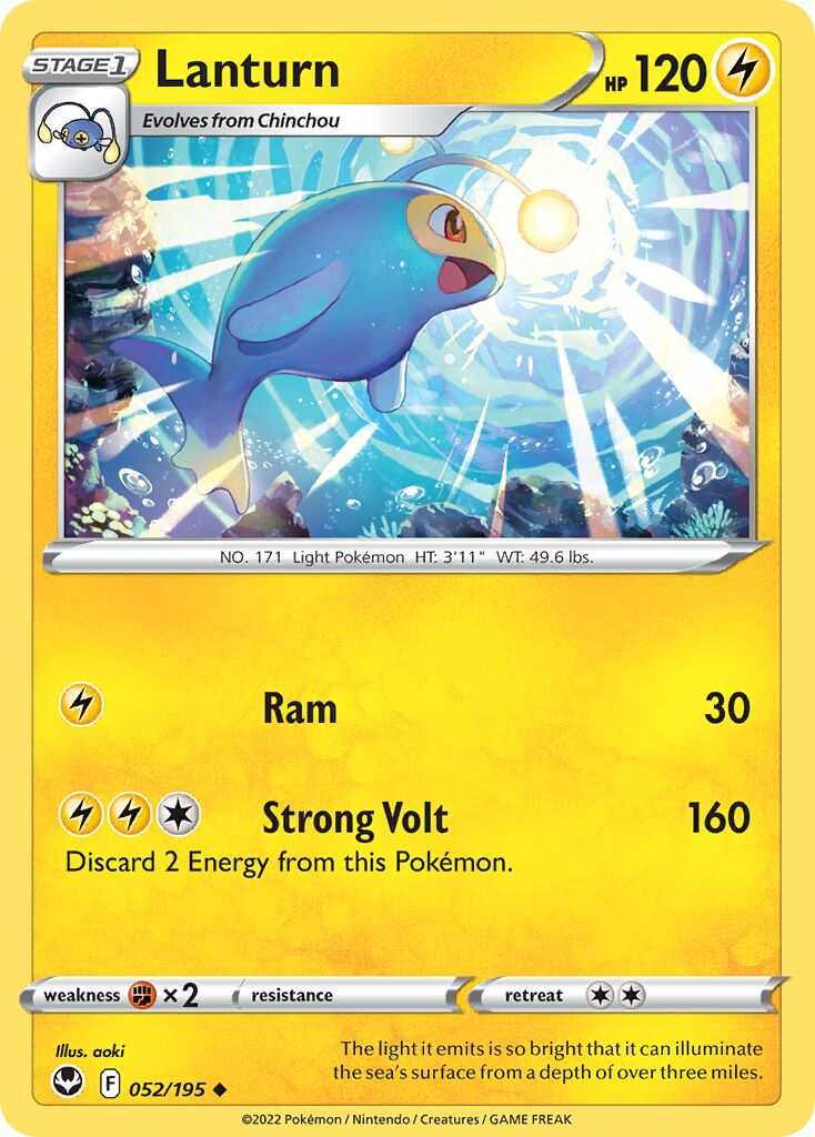 Lanturn 052/245 — Silver Tempest (English Pokémon TCG card)