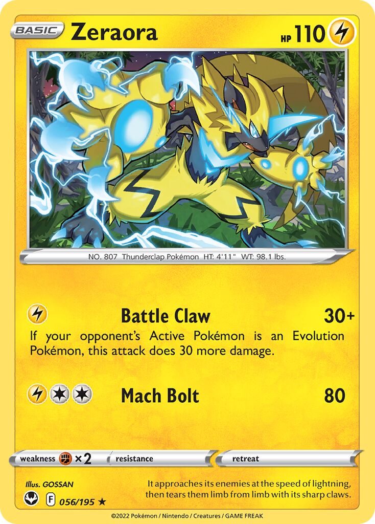 Zeraora 056/245 — Silver Tempest (English Pokémon TCG card)