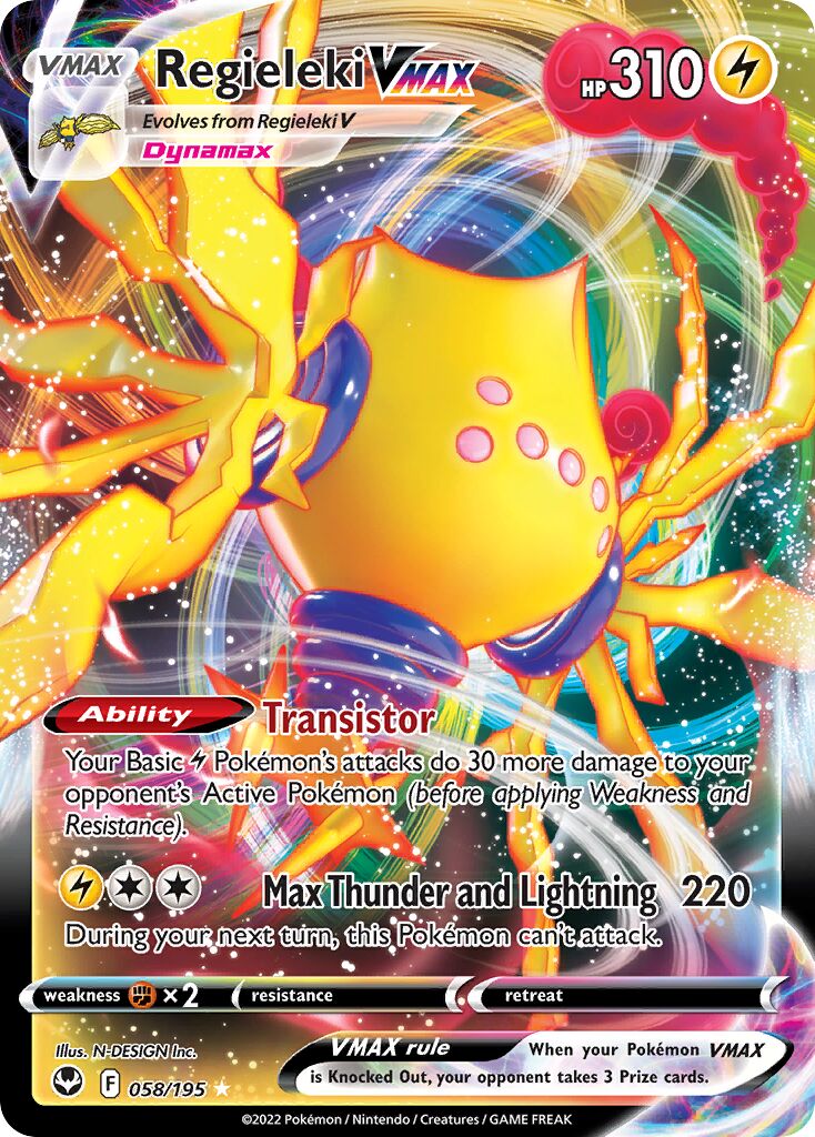Regieleki VMAX 058/245 — Silver Tempest (English Pokémon TCG card)