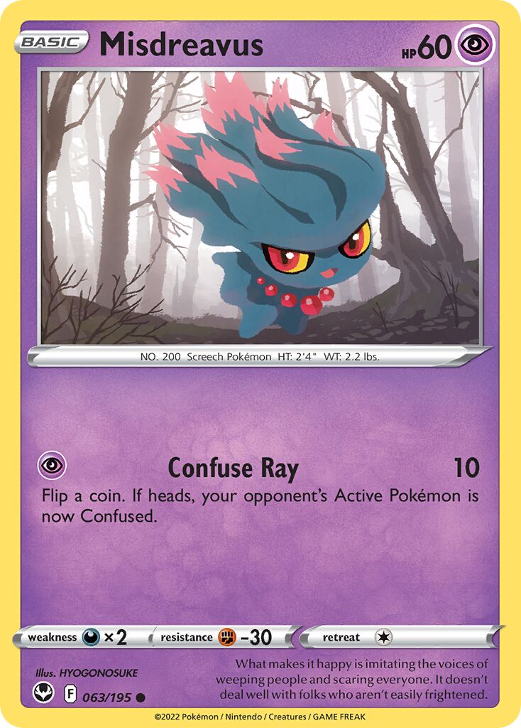 Misdreavus 063/245 — Silver Tempest (English Pokémon TCG card)