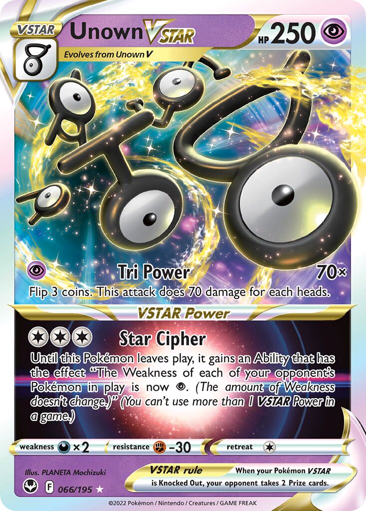 Unown VSTAR 066/245 — Silver Tempest (English Pokémon TCG card)