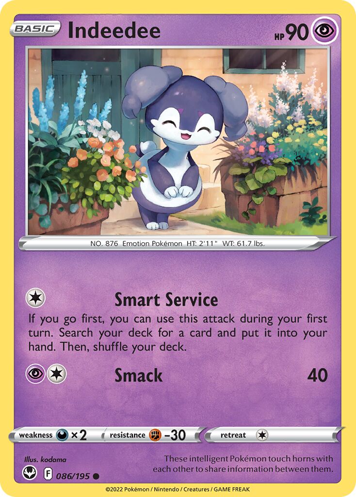 Indeedee 086/245 — Silver Tempest (English Pokémon TCG card)