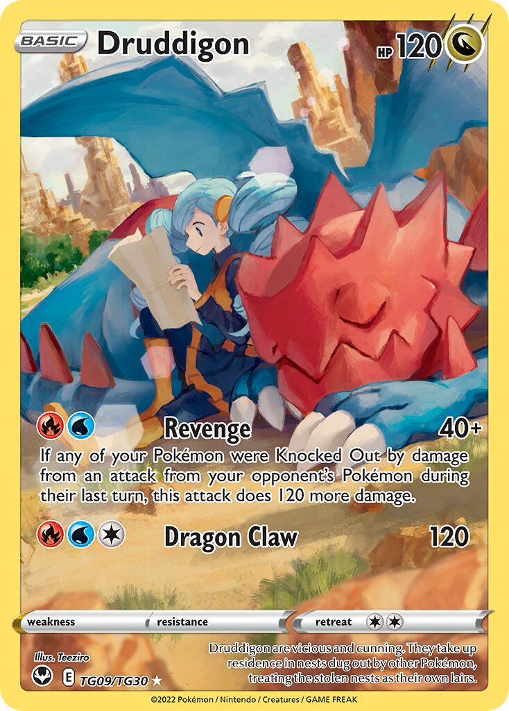 Druddigon TG09 — Silver Tempest (English Pokémon TCG card)