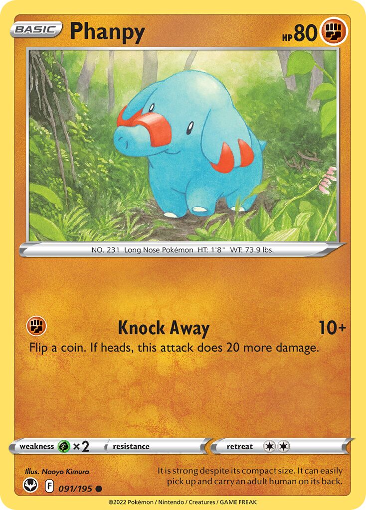 Phanpy 091/245 — Silver Tempest (English Pokémon TCG card)