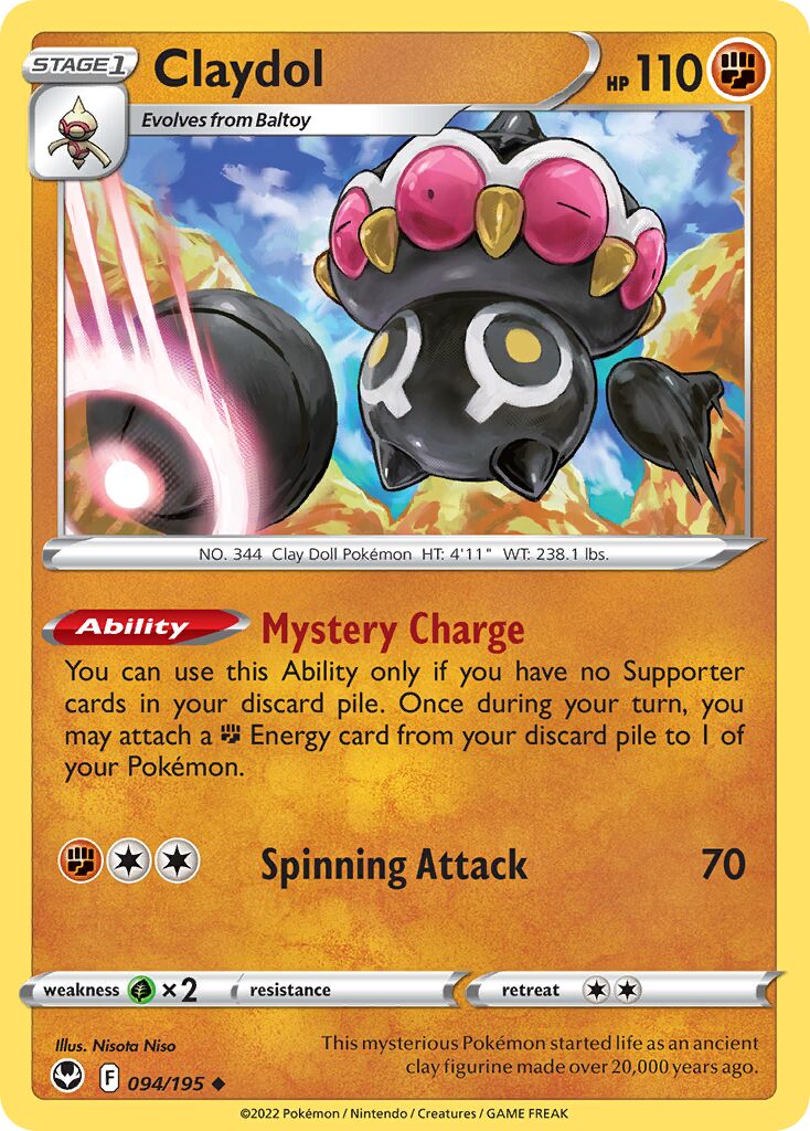 Claydol 094/245 — Silver Tempest (English Pokémon TCG card)