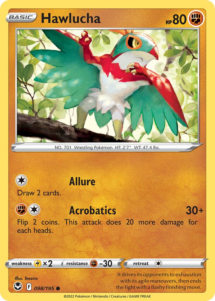 Hawlucha 098/245 — Silver Tempest (English Pokémon TCG card)