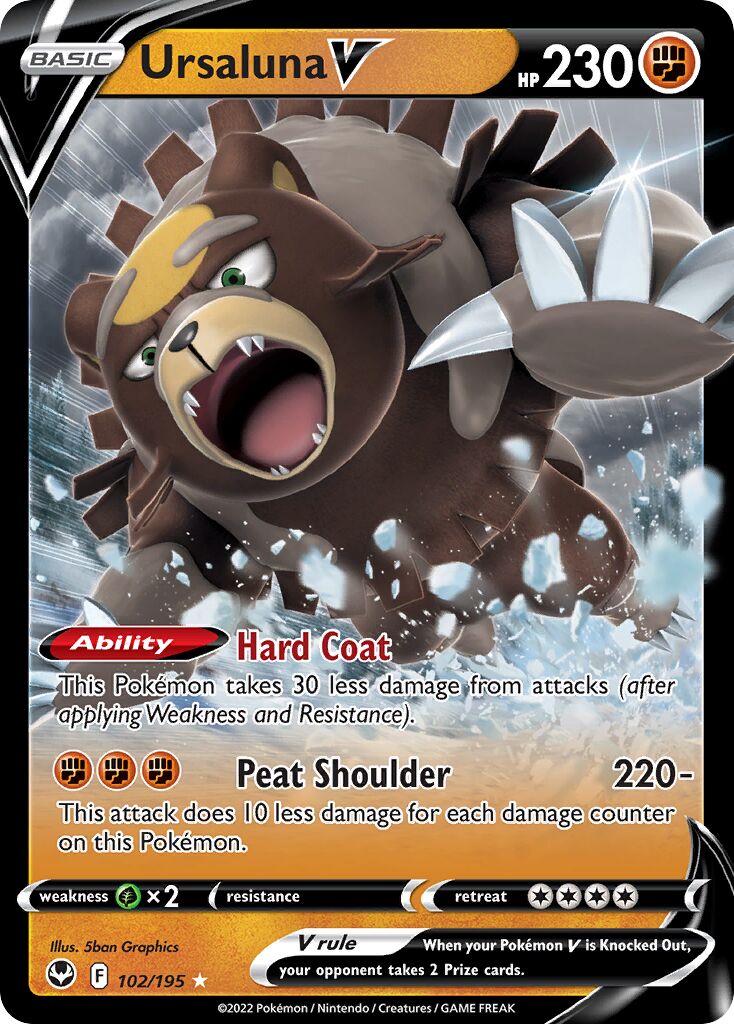 Ursaluna V 102/245 — Silver Tempest (English Pokémon TCG card)