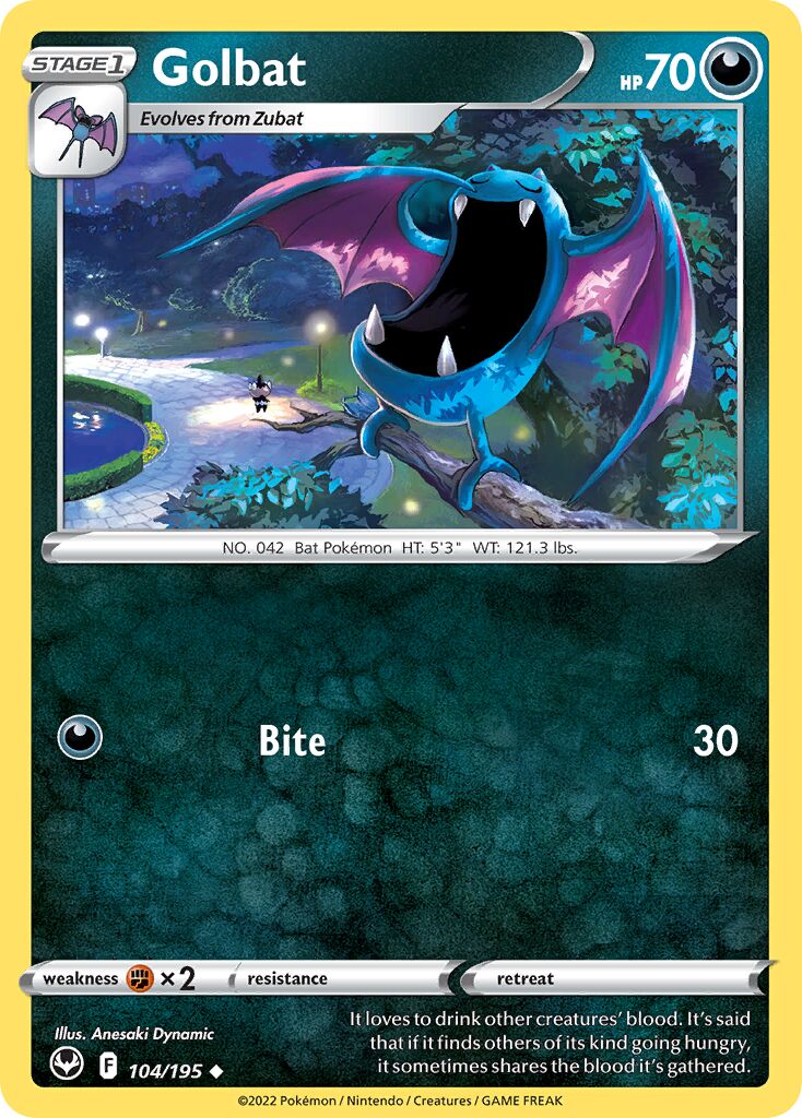 Golbat 104/245 — Silver Tempest (English Pokémon TCG card)
