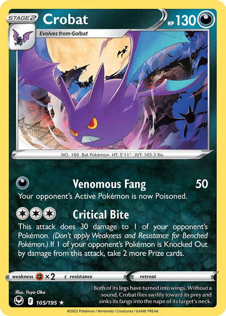 Crobat 105/245 — Silver Tempest (English Pokémon TCG card)