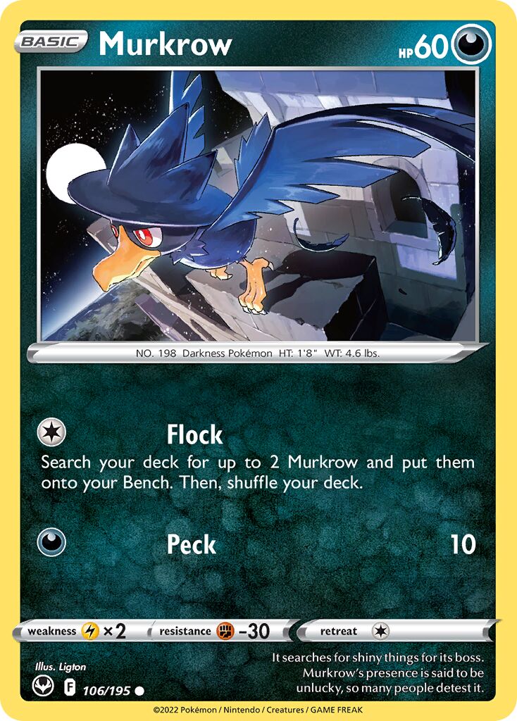 Murkrow 106/245 — Silver Tempest (English Pokémon TCG card)