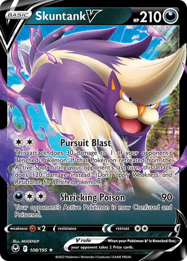 Skuntank V 108/245 — Silver Tempest (English Pokémon TCG card)