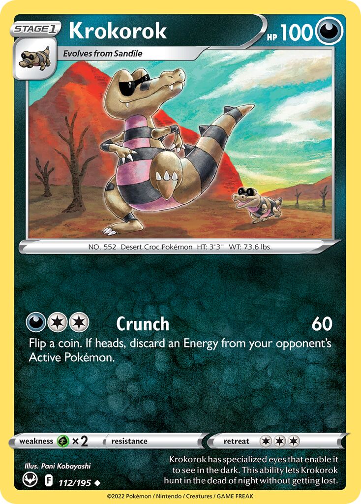 Krokorok 112/245 — Silver Tempest (English Pokémon TCG card)