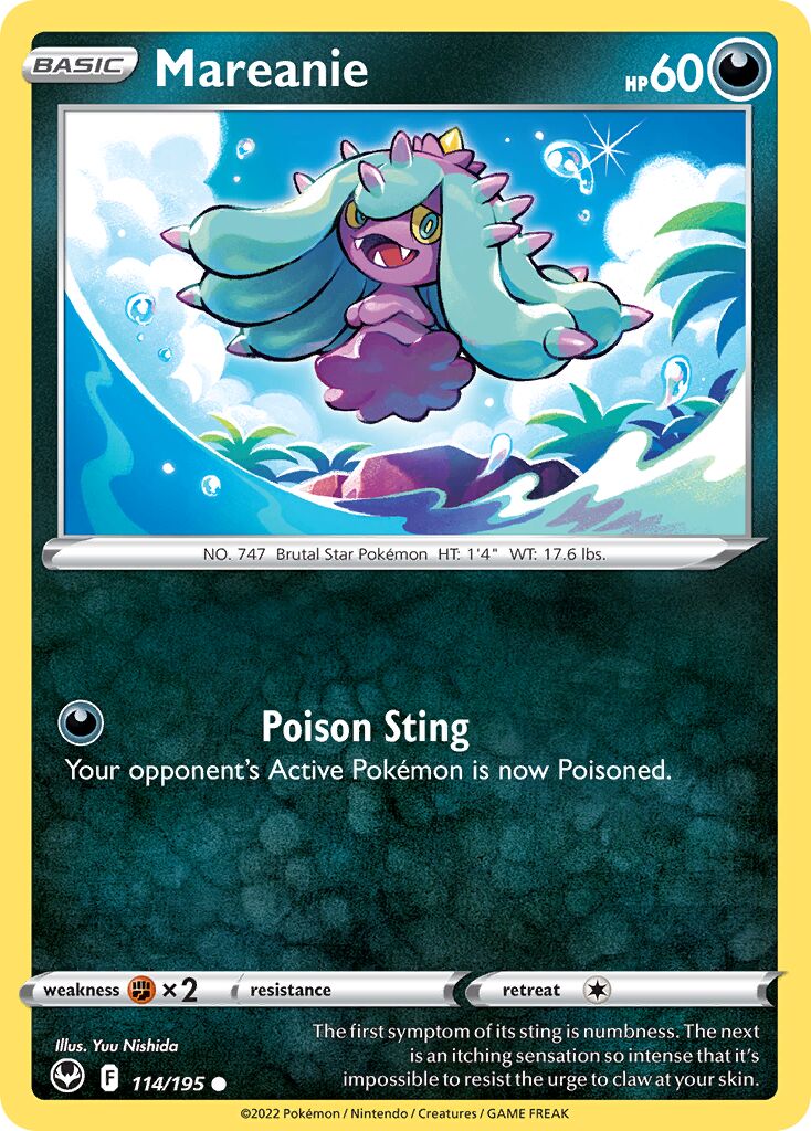 Mareanie 114/245 — Silver Tempest (English Pokémon TCG card)