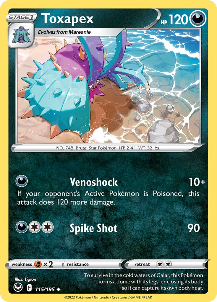 Toxapex 115/245 — Silver Tempest (English Pokémon TCG card)