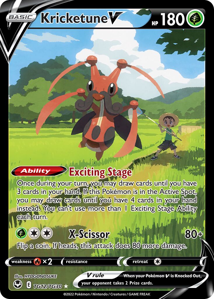 Kricketune V TG12 — Silver Tempest (English Pokémon TCG card)