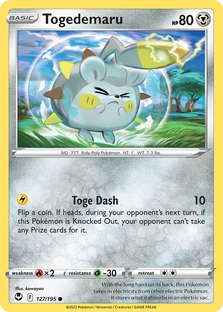 Togedemaru 127/245 — Silver Tempest (English Pokémon TCG card)