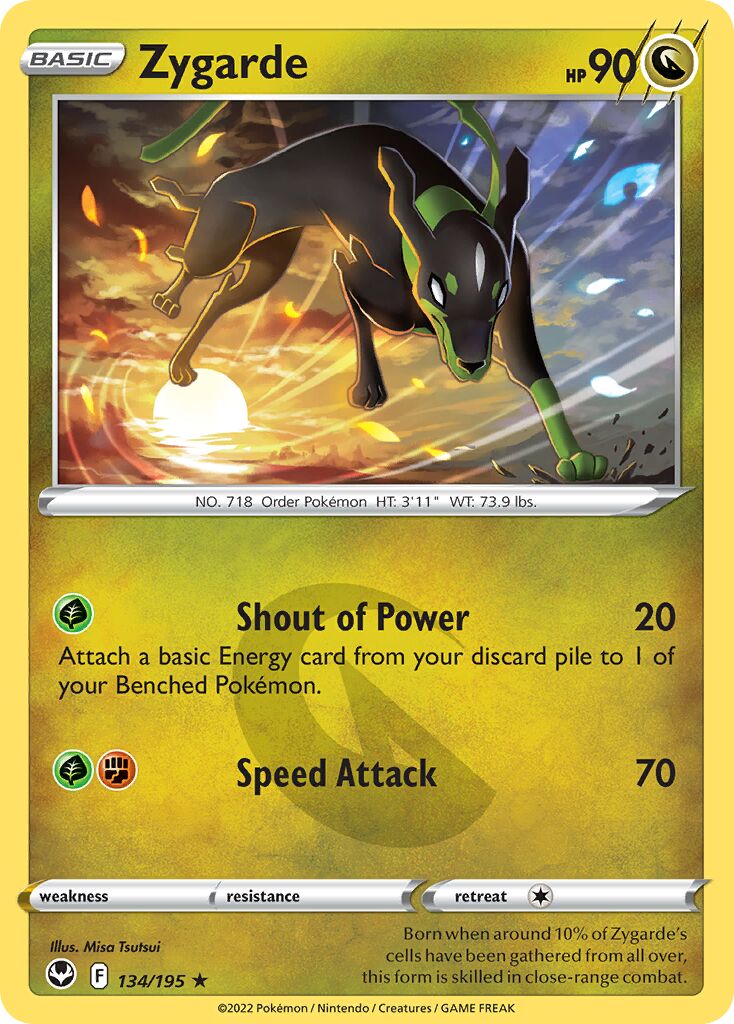 Zygarde 134/245 — Silver Tempest (English Pokémon TCG card)