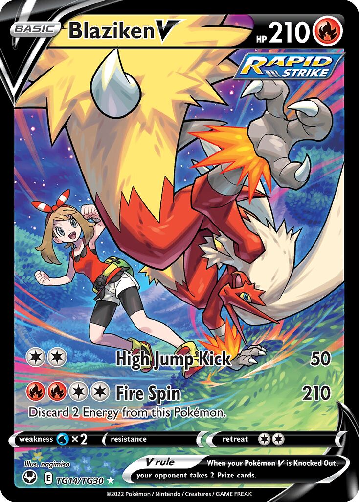 Blaziken V TG14 — Silver Tempest (English Pokémon TCG card)