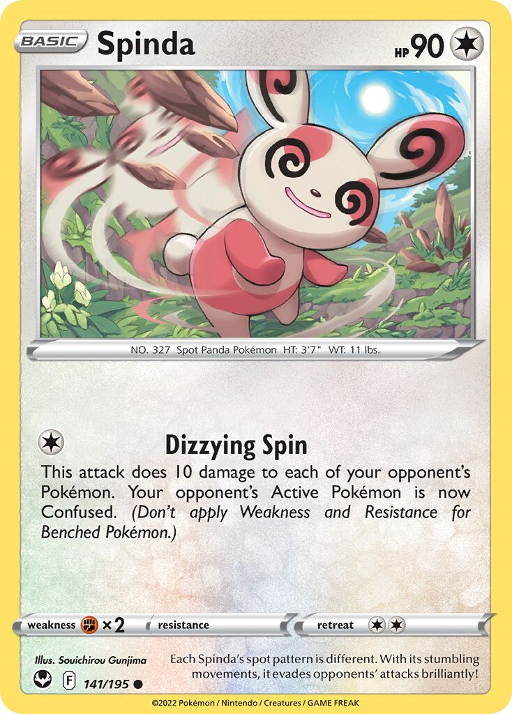 Spinda 141/245 — Silver Tempest (English Pokémon TCG card)