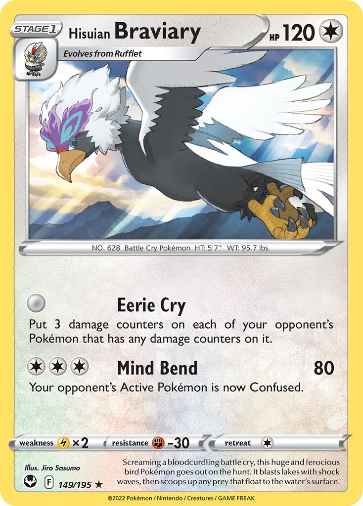 Hisuian Braviary 149/245 — Silver Tempest (English Pokémon TCG card)