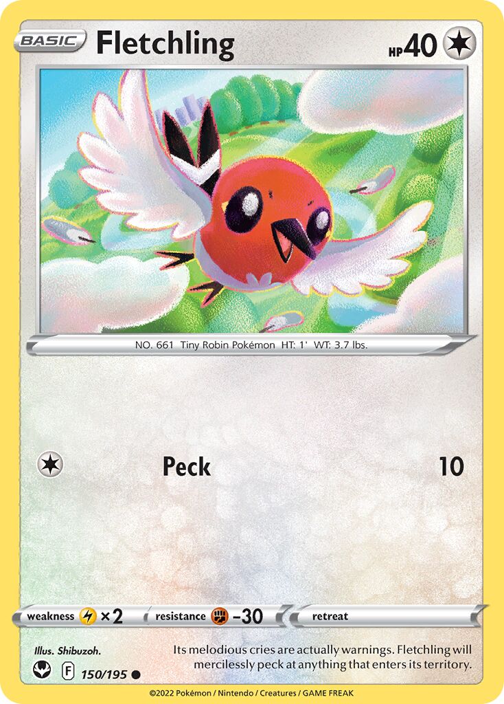 Fletchling 150/245 — Silver Tempest (English Pokémon TCG card)