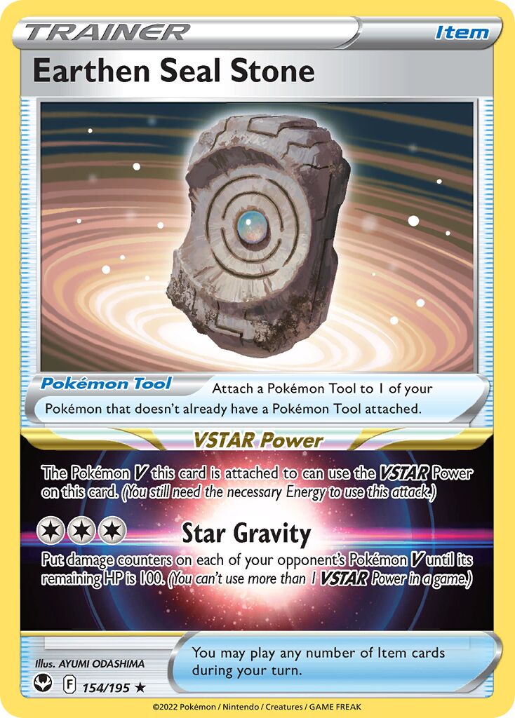 Earthen Seal Stone 154/245 — Silver Tempest (English Pokémon TCG card)