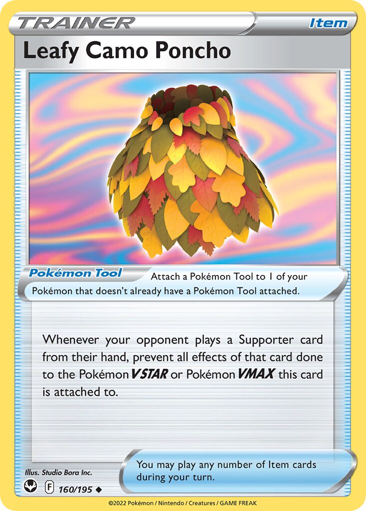 Leafy Camo Poncho 160/245 — Silver Tempest (English Pokémon TCG card)